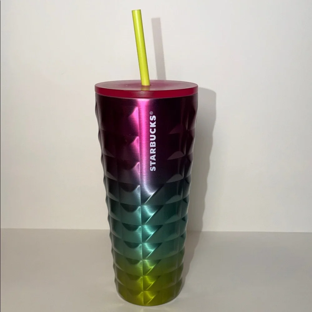 Starbucks Summer ‘25 Gradient Magenta Teal Lime 24oz Venti Stainless Tumbler NWT